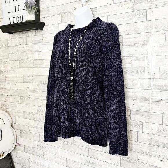 TALBOTS Blue Chenille Pullover Sweater, S - Picture 4 of 9